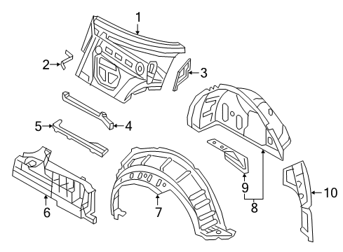 2021 Audi TT Quattro Inner Structure - Quarter Panel Diagram 1