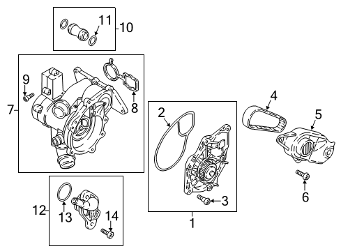 2019 Audi Q5 Water Pump Belt Diagram for 06K-121-605-C