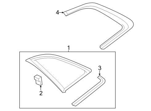 2024 Audi Q8 e-tron Sportback Glass & Hardware - Quarter Panel