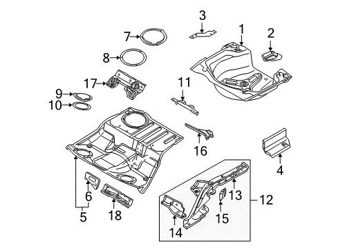 2004 Audi S4 Rear Body - Floor & Rails