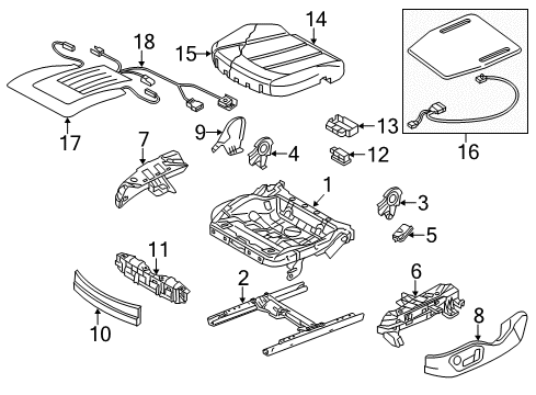 2014 Audi A8 Quattro Front Seat Components Diagram 4