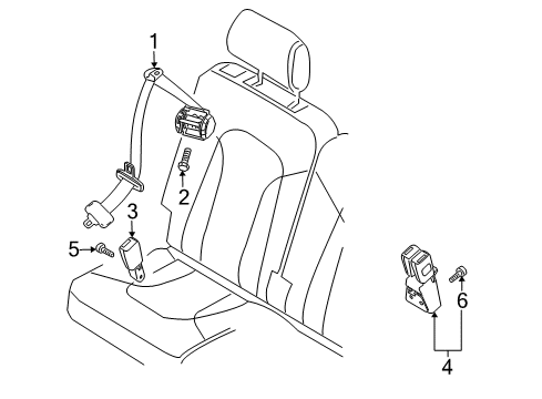 2009 Audi Q7 Rear Seat Belts Diagram 3