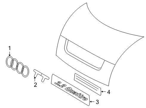 2010 Audi TT Quattro Exterior Trim - Lift Gate