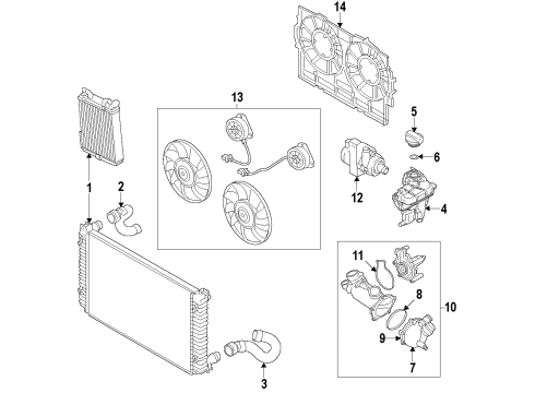 2014 Audi S6 Cooling System, Radiator, Water Pump, Cooling Fan