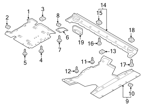 2024 Audi Q8 e-tron Under Cover & Splash Shields Diagram 1