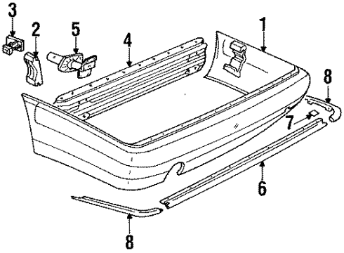 1992 Audi V8 Quattro Rear Bumper