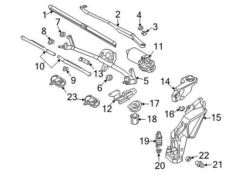 2004 Audi S4 Windshield - Wiper & Washer Components