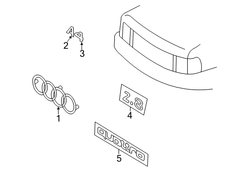 1998 Audi A4 Quattro Exterior Trim - Lift Gate