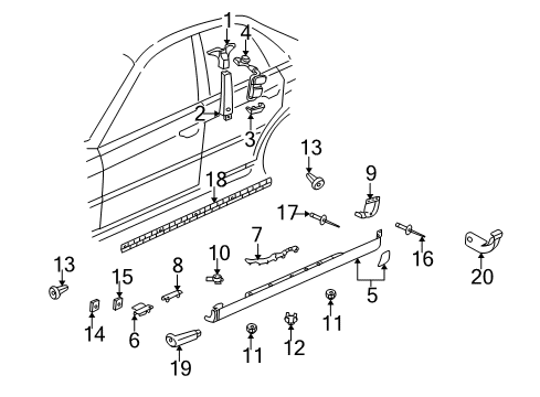 1996 Audi A4 Exterior Trim - Pillars, Rocker & Floor