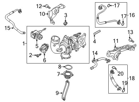 2018 Audi A5 Quattro Turbocharger, Engine Diagram 1