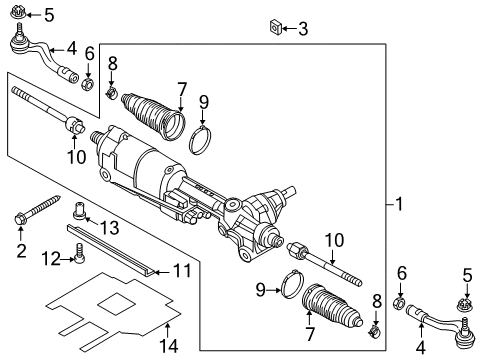 2014 Audi S4 Steering Column & Wheel, Steering Gear & Linkage Diagram 3