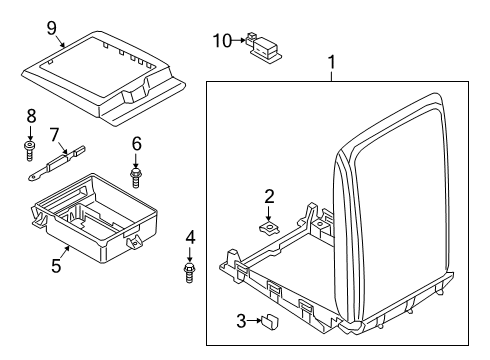 2023 Audi S8 Front Console, Rear Console Diagram 1