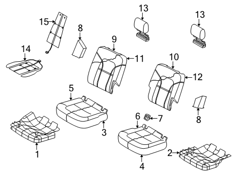 2014 Audi Q7 Second Row Seats, Body Diagram 4