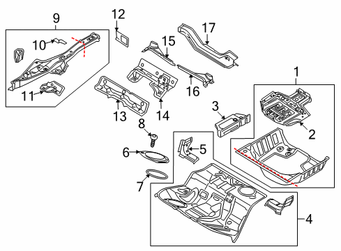 2010 Audi Q5 Rear Body - Floor & Rails