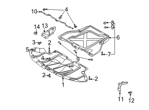 2003 Audi A4 Splash Shields Diagram 1