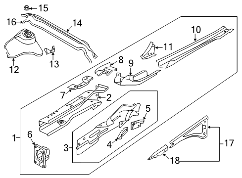 2015 Audi A3 Structural Components & Rails