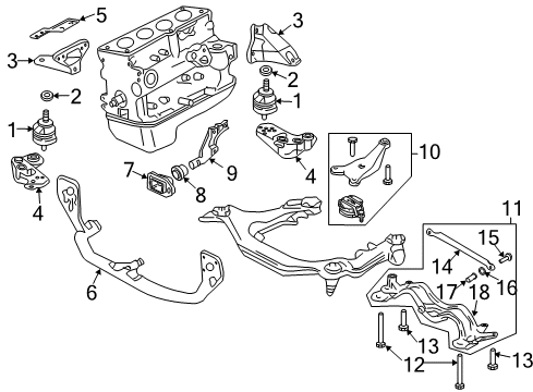 2004 Audi A4 Quattro Engine & Trans Mounting Diagram 3