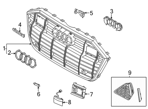 2021 Audi RS6 Avant Grille & Components