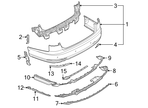 2023 Audi S8 Bumper & Components - Rear Diagram 1