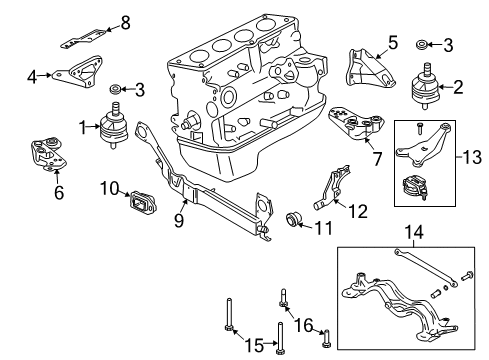 2006 Audi A4 Quattro Engine & Trans Mounting Diagram 3