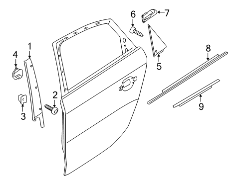 2014 Audi A4 Exterior Trim - Rear Door