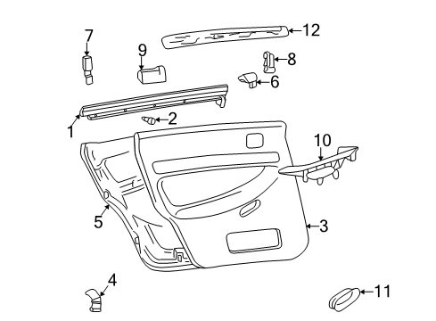 1996 Audi A4 Interior Trim - Rear Door