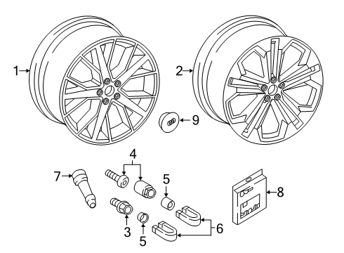 2020 Audi SQ8 Wheel, Alloy Diagram for 4M8-601-025-J