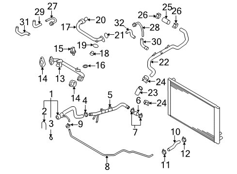 2007 Audi A8 Quattro Hoses, Lines & Pipes