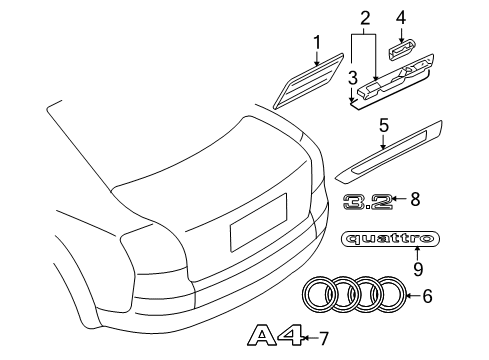 2007 Audi S4 Exterior Trim - Trunk Lid