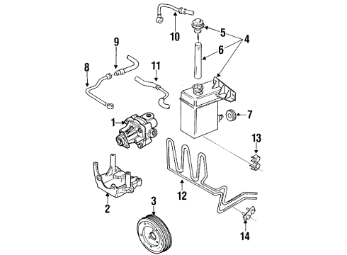 1994 Audi Cabriolet P/S Pump & Hoses