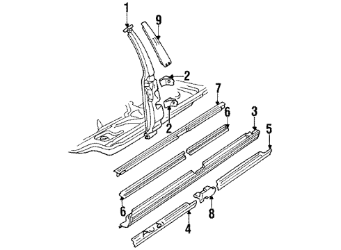 1992 Audi V8 Quattro Center Pillar & Rocker