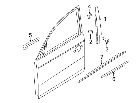 2014 Audi A4 Exterior Trim - Front Door