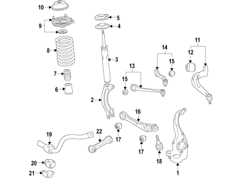 2017 Audi A7 Quattro Front Suspension, Control Arm Diagram 2