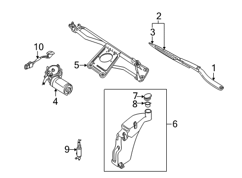 1999 Audi A8 Quattro Wiper & Washer Components