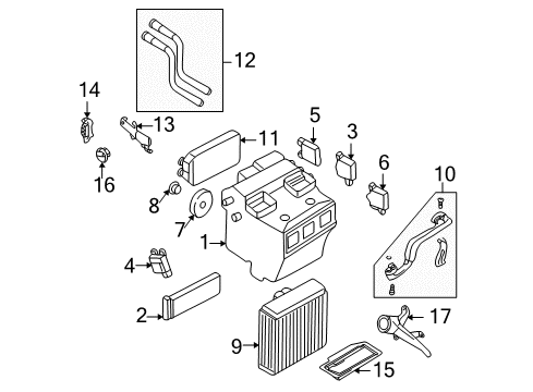 1999 Audi A6 Heater Core Diagram for 4B1-819-031