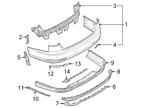 2023 Audi A8 Quattro Bumper & Components - Rear Diagram 1