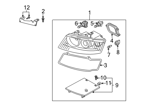 2004 Audi A4 Quattro Headlamps, Headlamp Washers/Wipers, Lighting Diagram 3