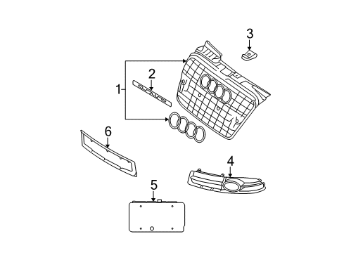 2006 Audi A4 Quattro Front Bumper - Grille & Components