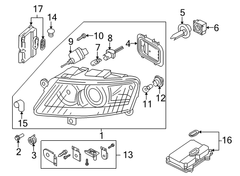 2010 Audi A6 Composite Headlamp Diagram for 4F0-941-003-DR