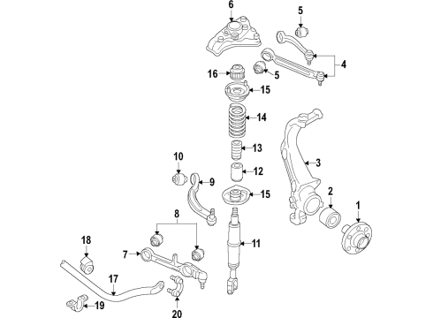 2021 Audi Q5 Sportback Front Suspension, Lower Control Arm, Ride Control, Stabilizer Bar, Suspension Components