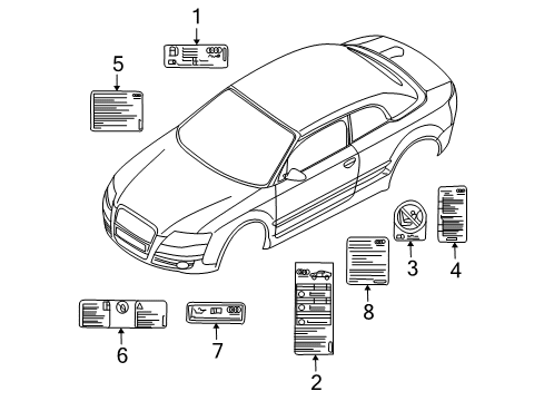 2012 Audi R8 Information Labels