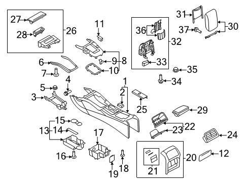 2013 Audi RS5 Console Diagram 1