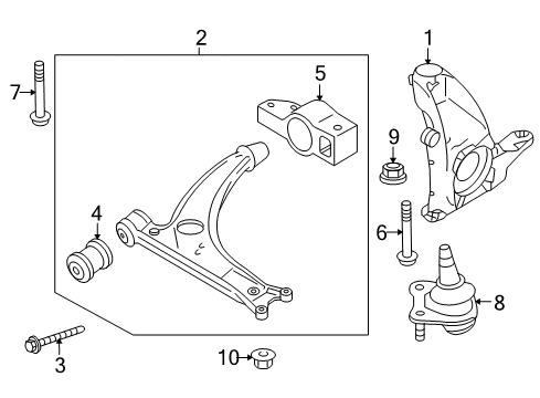 2016 Audi Q3 Front Suspension, Control Arm, Stabilizer Bar Diagram 1