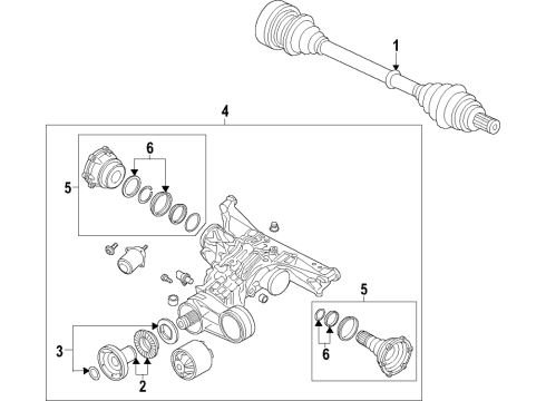 2023 Audi A7 Sportback Rear Axle, Axle Shafts & Joints, Differential, Propeller Shaft