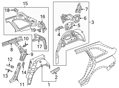 2017 Audi A4 allroad Inner Structure - Quarter Panel
