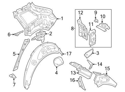 2024 Audi Q4 e-tron Inner Structure - Quarter Panel