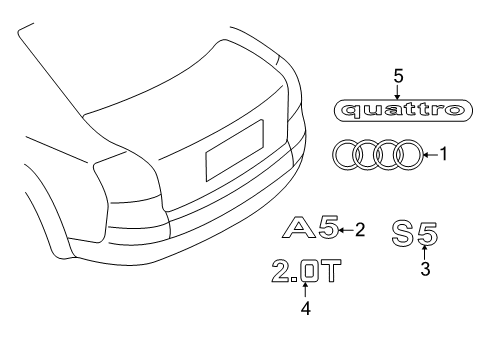 2023 Audi A5 Quattro Exterior Trim - Trunk Diagram 2