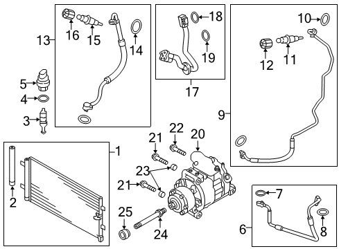 2014 Audi S6 A/C Condenser, Compressor & Lines