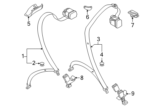 2015 Audi S8 Rear Seat Belts