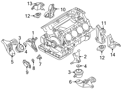 2005 Audi Allroad Quattro Front Support Diagram for 4Z7-199-343-B